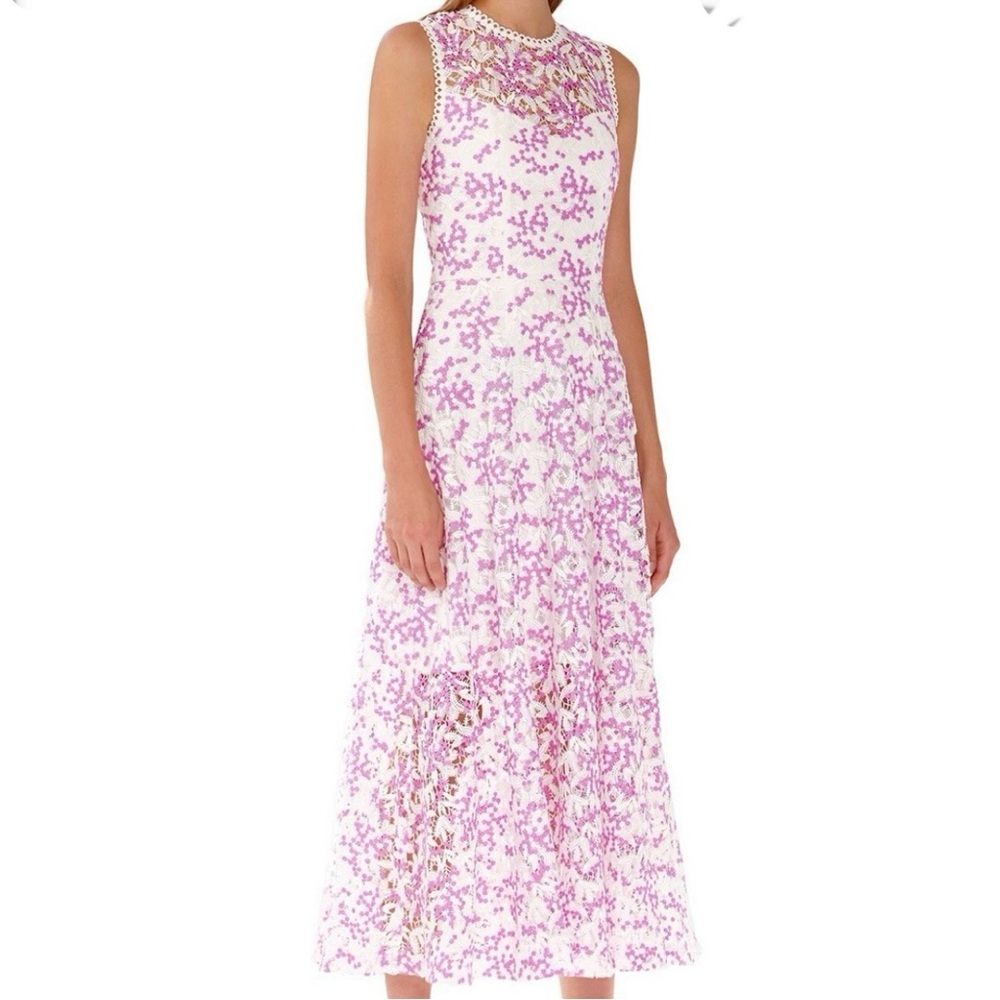 NWT-Monique Lhuillier-Lace Midi Dress-Sz 8
